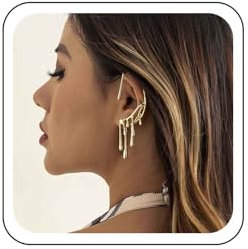 Wendalern Teardrop Ohrmanschette Wrap Ohrringe - Ethnische Lava Ohrclip Knorpel Flüssigkeit Tropf Ohr Kletterer Crawler - Hypoallergen Piercing Geschenke Für Frauen Und Mädchen