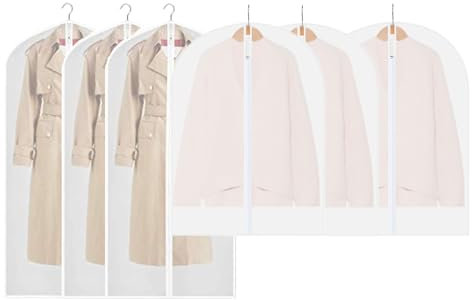 6 Stück Kleidersack, KleiderschutzhüLle, KleidersäCke, Kleidersack Anzug Lange,für Anzüge Kleider Mäntel Sakkos Hemden Abendkleider Anzugsack Aufbewahrung Kleiderhülle （60 X 120/100cm）