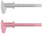 CVDYWDJIE 2 Uds Calibrador Vernier De Doble Escala Calibrador Vernier De Plástico Herramientas De Medición Regla para Estudiantes Mini Regla De Medición (Blanco, Rosa)
