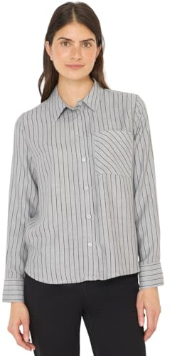 Cecil 3412478 Camicia Flanella a Righe, Luna Grey Melange, XL Donna