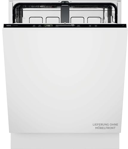 Vollintegrierter AEG 7000 Geschirrspüler 60cm, smarte WiFi Spülmaschine, flexible Körbe & effiziente Reinigung, 44dB, LightOnFloor, verbrauchsbasierte Zeitauswahl, nur 8,4L Wasserverbrauch, GI7200B1SO