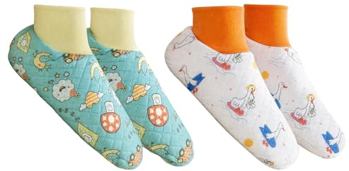CutiePlusU Chaussettes Douillettes Courtes Motifs Adorables 2 paires de chaussettes respirantes, légères et chaudes pour l'intérieur