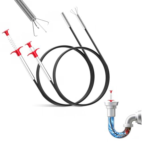 Pince à griffes flexible 2 pièces,Furet de WC long | Pince Telescopique,Pince télescopique en acier inoxydablepour travailler dans des espaces restreints(2 tailles)