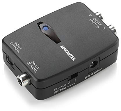 Digital Analog Wandler - Marmitek Connect DA21 - Toslink oder Koaxial zu Analog Konverter - Wolfson DAC Technologie für die beste Tonwiedergabe - 192 kHz Sampling Rate, Grau-schwarz