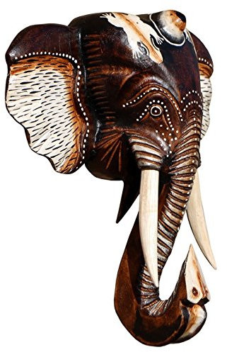 Bella 30 cm elefante legno Africa Maschera da parete 48.30