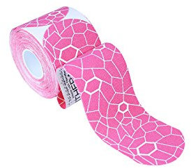 THERABAND Kinesiology Tape, Pink/White, 1 Roll, with XactStretch Indicators, Long-Lasting Athletic Tape for Shoulder, Back & Knee, Latex-Free & Water Resistant for Men and Women, Pre-Cut