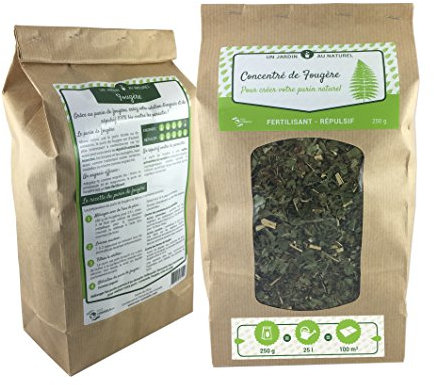 Concentré de Fougère 100% Naturel - Répulsif à Insectes & Engrais pour Fleurs, Plantes du Jardin & Potager - 250 Grammes pour 25 Litres de Purin (Insectes, Limaces, Escargots)