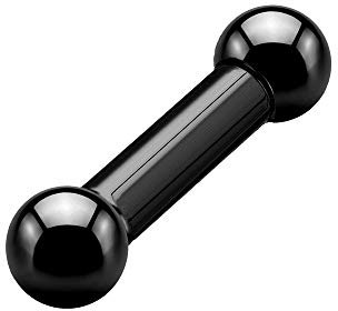 Treuheld® Piercing Stab Schwarz - Chirurgenstahl Barbell Hantel - 4mm x 8mm + Kugeln: 8mm - Edelstahl Intimpiercing, Ohr, Nippel uvm. Mann + Frau