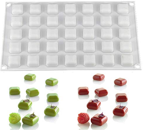 DUBENS Mousse Cake Mould Baking Mould Silicone Mould Cake Mould, Silicone Ice Moulds, Soap Moulds, Chocolate Sigkeiten Silicone Baking, 35 Holes (Stone)