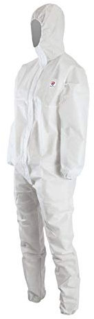 Tuta protettiva chimica monouso unisex - EN14126 Tute agente infettivo - Isolamento generale - Tipo 5/6 (Large)
