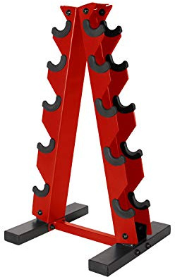 CAP A-Frame Dumbbell Hand Weight Vertical Storage Rack - Red