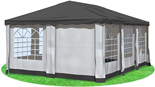 Stabilezelte Gartenpavillon 4x6 m Polyester Deluxe ANTHRAZIT