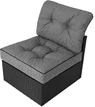 PillowPrim Gartenkissen auf gartenmöbel Rattan Gartenpolster Polsterauflagen Deko Kissen Auflage Polster Ersatzpolster für PE Rattansessel 50x50x40 Graphit