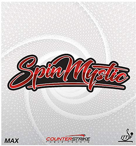 Counterstrike Spin Mystic Table Tennis Rubber | ITTF Approved | Crazy Amounts of Spin | Tournament Legal Table Tennis Rubber | (Black | 2.1mm)