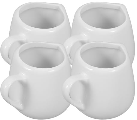 Angoily Brocche Per Salse in Ceramica Con Manico Mini Lattiera Beccuccio Antigoccia Set Da 4 Pezzi Contenitore Per Salsa Da Cucina Per Tavola E Preparazioni Culinarie