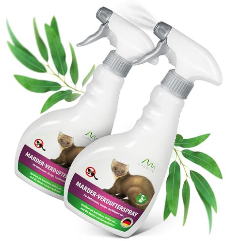 GARDIGO® Marderspray - 2er Set - Marderschreck für Auto, Dachboden und Garten | 2x 500ml | Marderschreck Auto zum Marder vertreiben | Abwehrspray gegen Marder im KFZ | Marderabwehr Made in Germany
