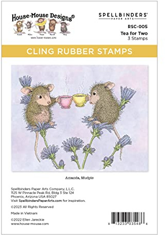 Spellbinders RSC-005 Tea for Two Cling Rubber Stamp from The Spring Collection House-Mouse Designs