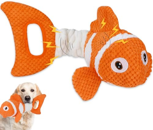 Molantaule Squeaky Dog Toys, Durability Interactive Tug of War Puppy Toys for Indoor and Outdoor Play - Stuffed Pet Dog Toys with Soft Fabric Suitable for Small, Medium, and Large Dogs