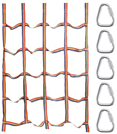 Kids Climbing Net | Portable Rainbow Webbing Net for Kids | Webbing Ladder High Strength 57X72.8Inch Obstacle | Cargo Net Climbing, Climbing Frame Accessories