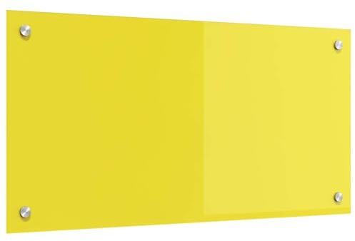 vidaXL Küchenrückwand Gelb 80 x 40 x 0,6 cm Gehärtetes Glas, Moderner Küchenspiegel, hitzebeständige Glasscheibe, stylisches Upgrade, minimalistisches Schutzpaneel