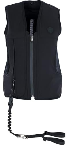 Covalliero Airbag-Weste Manege, Sicherheitsweiste, Schutzweste, Protektor, Nylon, schwarz, Reiter, Reiterin, inkl. Kartusche, S, Körpergröße 155 cm-165 cm, Brustumfang 80 cm, Rückenlänge 30 cm