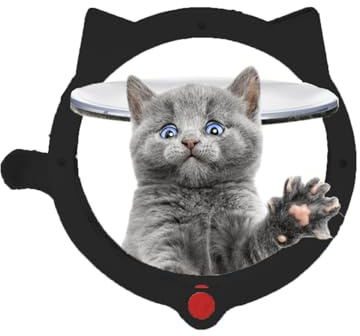 Automatic Cat Door for Small Pets – 4-Way Locking Cat Flap for Indoor & Outdoor Use, Bidirectional Access, Includes Installation Kit (Black)