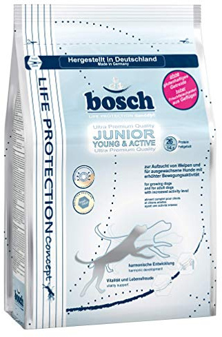 bosch Life Protection Concept | Junior Young & Active | Hundetrockenfutter für Welpen und ausgewachsene Hunde mit erhöhter Bewegungsaktivität | 1 x 12.5 kg