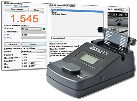Presidium Refractive Index Meter II (PRIM II) Digital Gemstone Tester | Wide Range 1.000–3.000 RI Measurement for Diamonds, Moissanite & Gem Identification | No RI Liquid Needed, Desktop Jewelry Tool