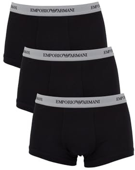 Emporio Armani Herren Mens Basic - Essential Core Logoband 3-pack Boxer Retroshorts, Schwarz, XL EU