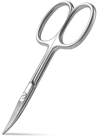 BEZOX Premium Nagelschere, Nagelhautzange, Augenbrauenschneider, Nasentrimmer, Hautzange - Nagelhautschere auch für Fingernägel Helles Silber