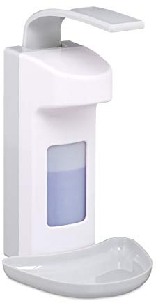 Väggtvåldispenser 500 ml, set med 2, desinfektionsmedel flytande tvål, medicinsk praktik, företag kontor, vit