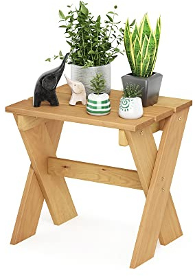 Furinno Tioman Table d'appoint avec Support pour Fleurs, Bois de Pin, 45,2 (W) x 43,9 (H) x 35,1 (D) cm