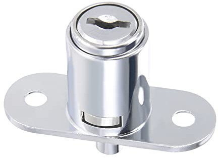 QUARKZMAN Cylindre Armoire Serrure x 1 Pièce 3/4 Cylindre Diamètre Poussez Plongeur Tiroir Porte Serrure Clé Différente avec 2 Clés Cylindre Longueur 23mm