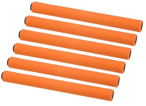 M METERXITY 6 Pack Relay Track Baton - Stainless Steel Hollow Tube with Sponge Cover, Apply to Team Building/Relay Races/Athletics Sports Game (Orange)