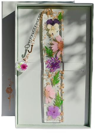 Famweylami Weihnachtsgeschenke für Frauen Lesezeichen Buchstaben Personalisiert, Geschenk für Lehrer, Leser, Bücherwürmer, Mädchen, Mutter, Großmutter, Buchdekoration, Sammlerstücke, Souvenirs-J