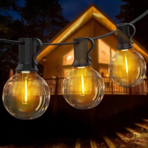 Lichterkette Außen, 12M LED Lichterkette Außen mit 18+3 G40 Lichterkette Glühbirnen Plastik, Wetterfest Outdoor Lichterkette, LED Lichterkette Außen/Innen für Garten Balkon Terrasse Party Camping