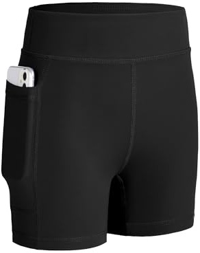 KEREDA Girls Kids Cycling Shorts Pe Shorts for Girls Yoga Sports Bike School 10-12 Years Black