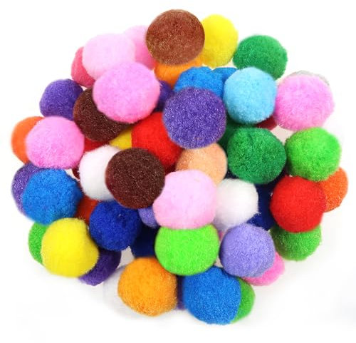 TOAOB 50 Stück Pompons Groß 4 cm Bunte Pompom Flauschigen Plüsch set Bälle Kunst Bommel für Lustige DIY Kreative Handwerk