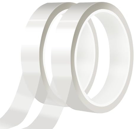 2 rotoli di nastro trasparente di trasferimento 20 mm × 33 m/100 piedi nastro resistente al calore nastro ad alta temperatura Nastro di mascheratura in pellicola di poliimmide Nessun residuo di
