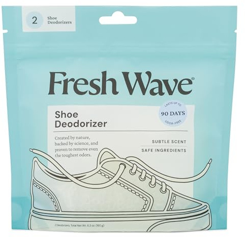 Fresh Wave Shoe Deodorizer, 1 Pack (2 Count) – Natural & Safe Shoe Freshener for All Types of Shoes, Long-Lasting and Reusable, Odor Eliminator for Strong Odor, Easy-to-Use Shoe Smell Remover