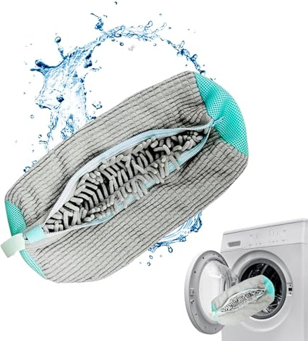 Shoe Washing Machine Bag, Reusable Trainer Washing Machine Bag for All Shoe Types & Sizes, 360° Wrap-Around Cleaning,Shoe Cleaning Bag, Shoe Washing Bag for Washer & Dryer (GREY - 1PCS)