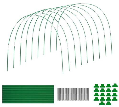OdiuK Pflanztunnel Bögen 36pcs Folientunnel Bögen für Hochbeet 43CM Tunnelbögen Hochbeet Rust-Free Fiberglas Gewächshausreifen DIY Gewächshaus Hoops, Frühbeet Tunnel für Abdeckung Pflanzen Gemüse