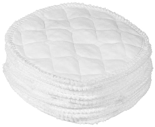 Toyvian 12pcs Washable Breastfeeding Pads Ultra Absorbent Leakproof Cotton Nursing Inserts for Lactating Mothers Contoured Shape for Maximum Absorbency