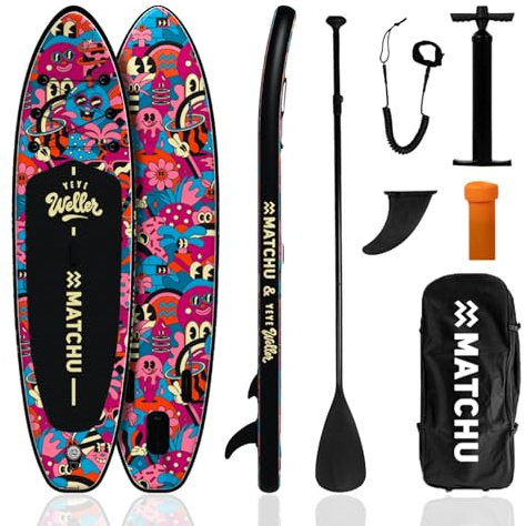MATCHU - Planche Gonflable Sup Board - Planche à Paddle - Édition limitée - Livré avec Certificat - Kit Complet - 320x81x15 CM - Charge maximale : 150 KG - Art Collection