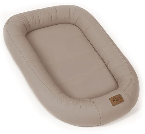 PaLulli® Nido de bebé extragrande, 100 x 60 cm, algodón, reversible, reversible, hecho a mano, transpirable y seguro (marrón)