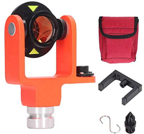 Prisma topografico Prisma a inclinazione singola Costruzione in metallo resistente ad alta precisione per stazioni totali Attrezzatura topografica con offset 0 o 30 mm Adatto per