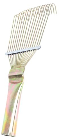 Cabilock Cepillo para Caballos Pequeño de Metal, Rastrillo para Pelo de Ganado y Ovejas, Peine de Crin para Cuidado Equino y Aseo Animal, Herramienta Ligera para Limpieza y Masaje