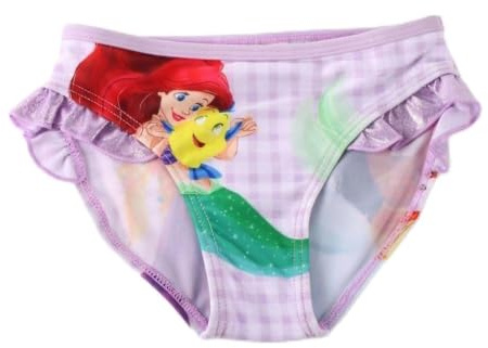 Culetín Baño Niña La Sirenita - Braguita Baño Infantil Niña Playa Piscina y Secado Rápido, Culetín Niñas Elástico Suave Sin Costuras Resistente Cloro, Braguita Bañador Disney, 2/6 Años