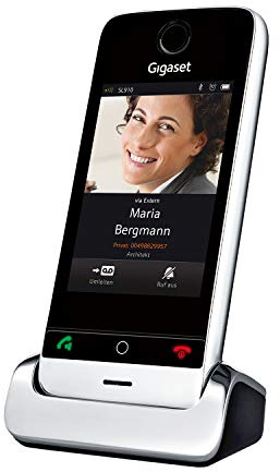 Gigaset SL910 - Schnurloses Design-Telefon - großes 3,2 Touchscreen - Full-Touch Benutzeroberfläche - edles Echtmetall-Rahmen - individuelle Menükonfiguration, pianoschwarz