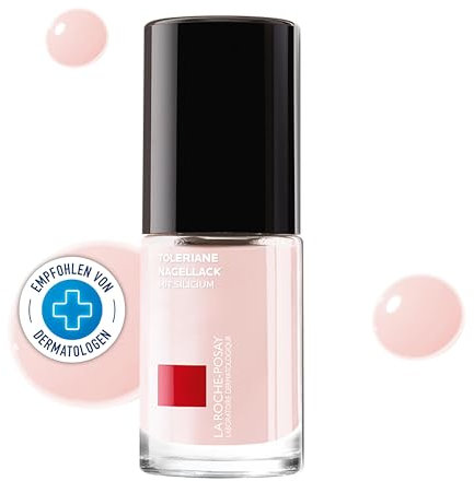 La Roche-Posay Toleriane, Esmalte de Uñas, Uñas Fortalecidas y Protegidas, Color: Brillante, Con Silicio y Filtro Solar Mexoryl XL, Color: Rosa 02, 6 ml